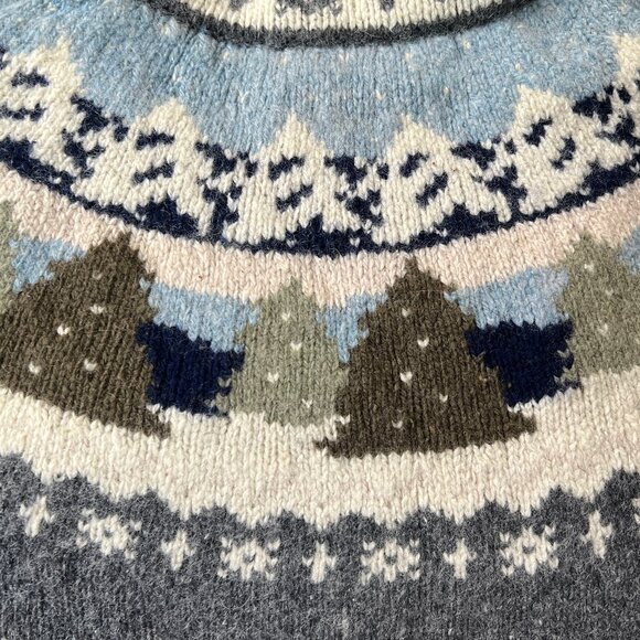 Vintage Fair Isle Wool Cotton Sweater Scandinavian Winter Scandi Girl Christmas - Picture 7 of 8